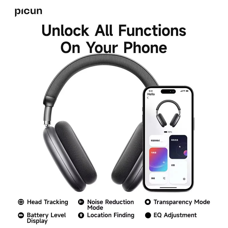 Picun F8 Pro ANC Wireless Headphones with 3D Spatial Audio