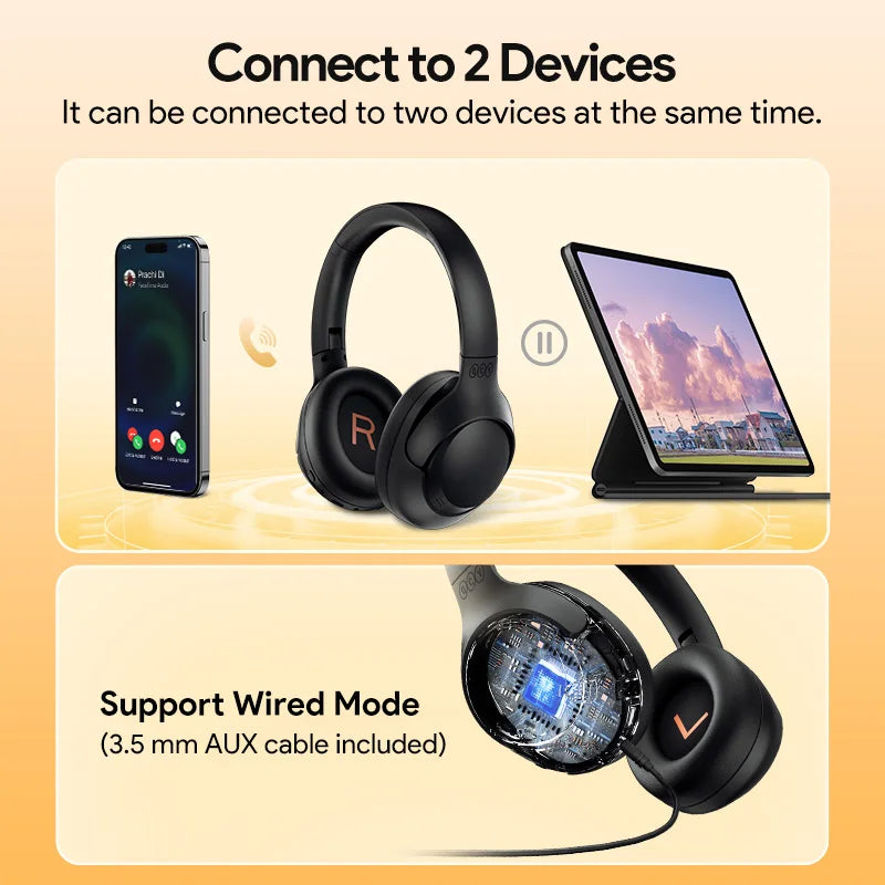 QC H3 ANC Wireless Headphones Over Ear Bluetooth 5.4 HiRes Audio