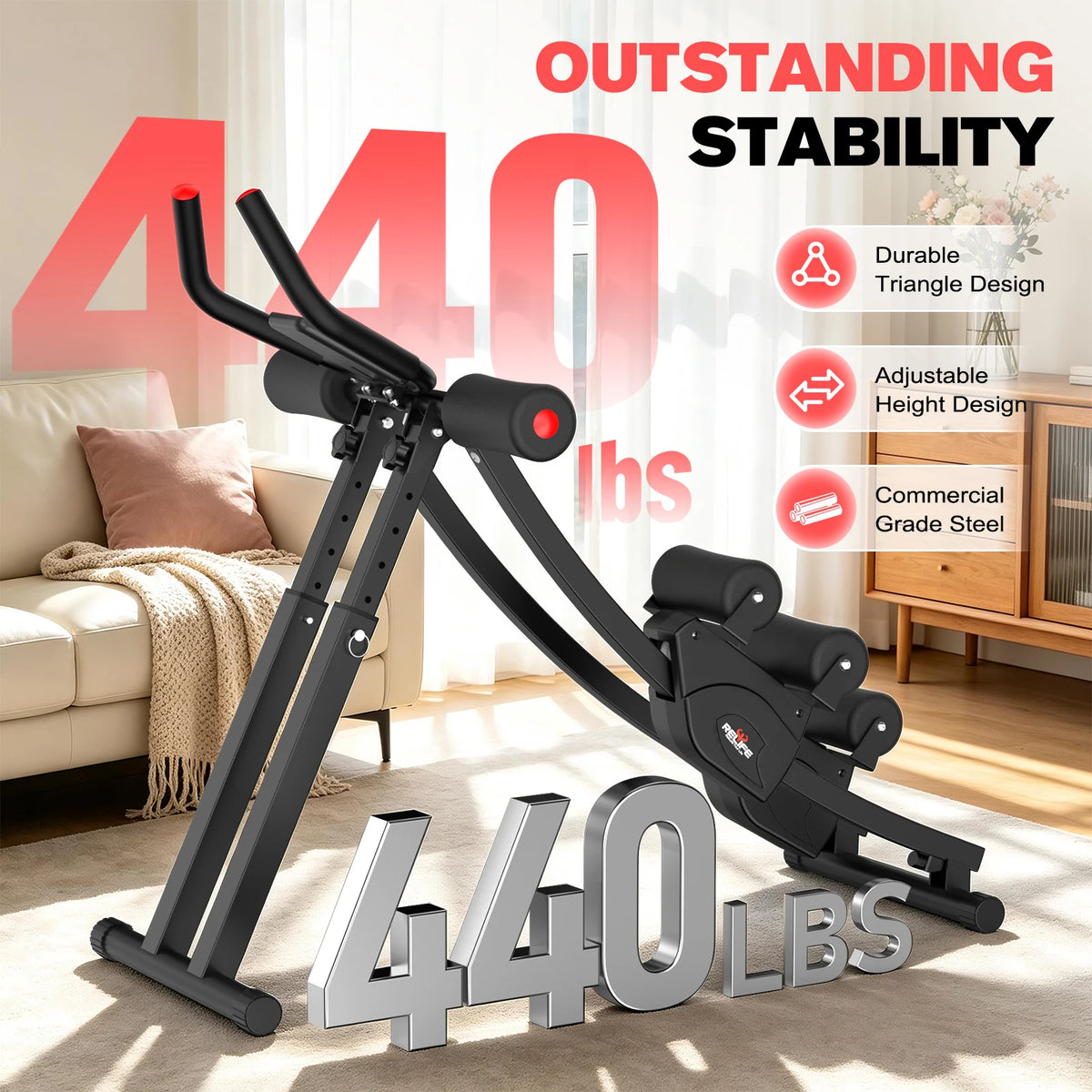Dual Track Ab Machine Core Trainer For Home Fitness With LCD Display
