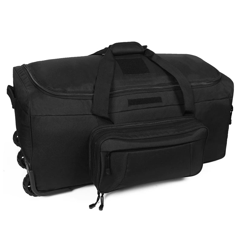 LQARMY 124L Large Capacity Outdoor Travel Bag Waterproof Trolley Case