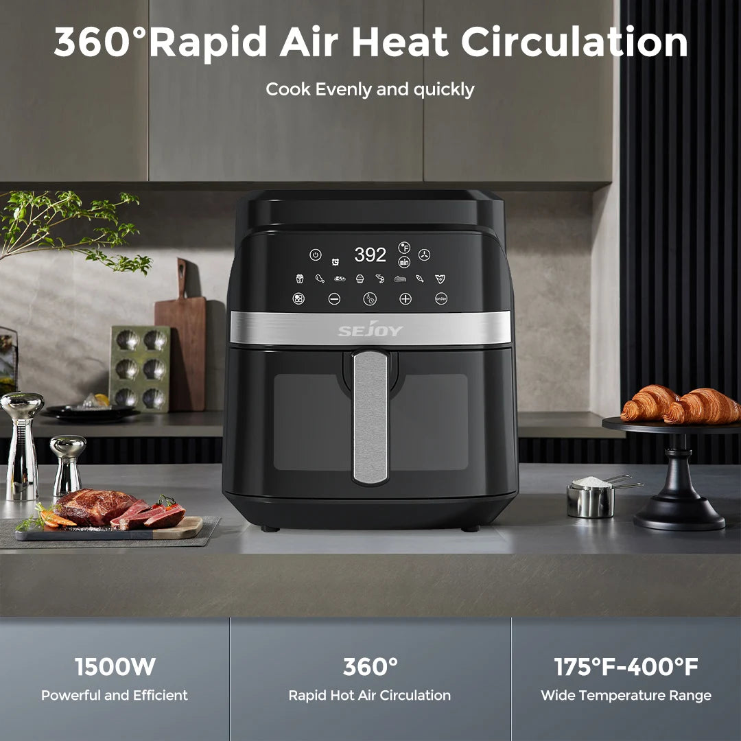SEJOY 8-In-1 Air Fryer Oven 6L Multifunction Countertop Cooker