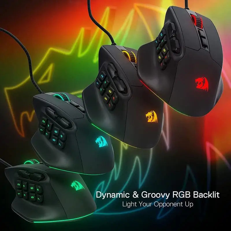 Redragon M811 Aatrox MMO Gaming Mouse With 15 Programmable Buttons