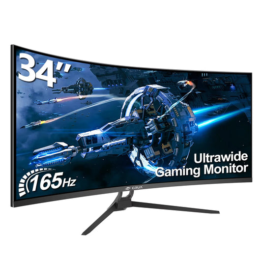 CRUA Ultrawide Gaming Monitor 3440x1440 144Hz VA Panel