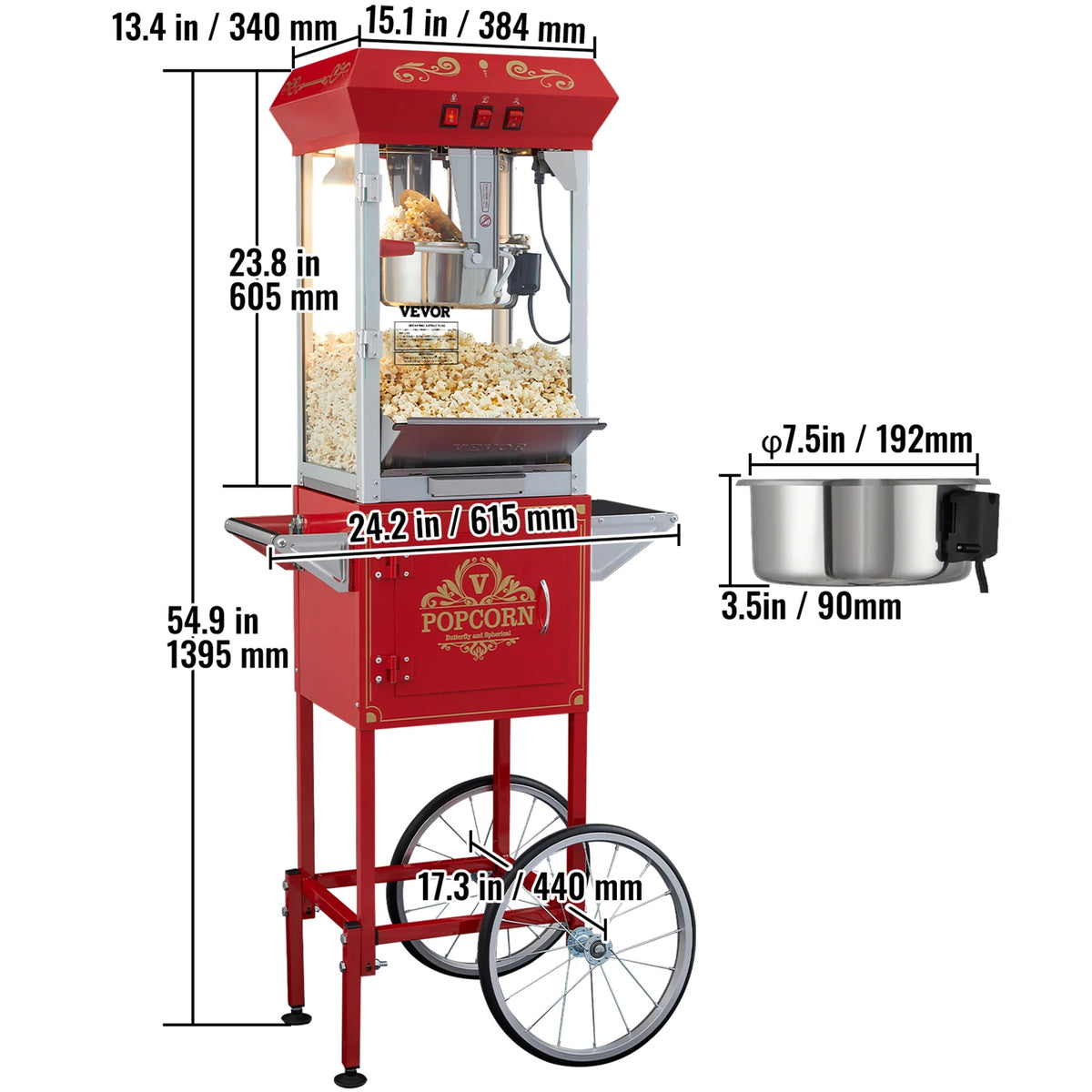 SucceBuy Electric Popcorn Maker Commercial Countertop Popper