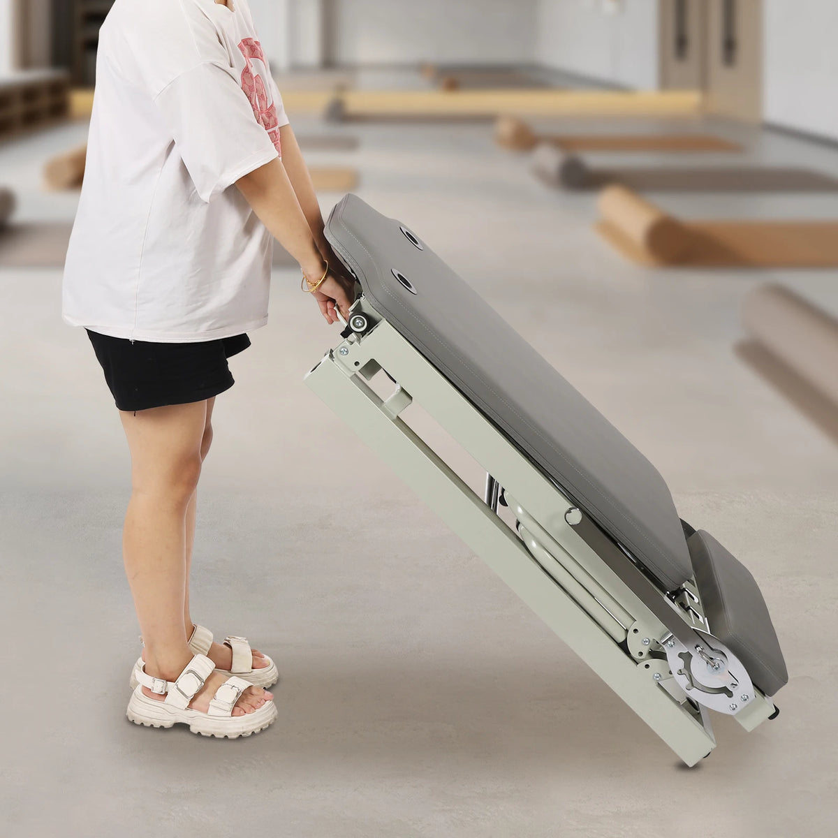 Pilates Reformer Foldable Machine For Home Use With Dual Resistance Springs