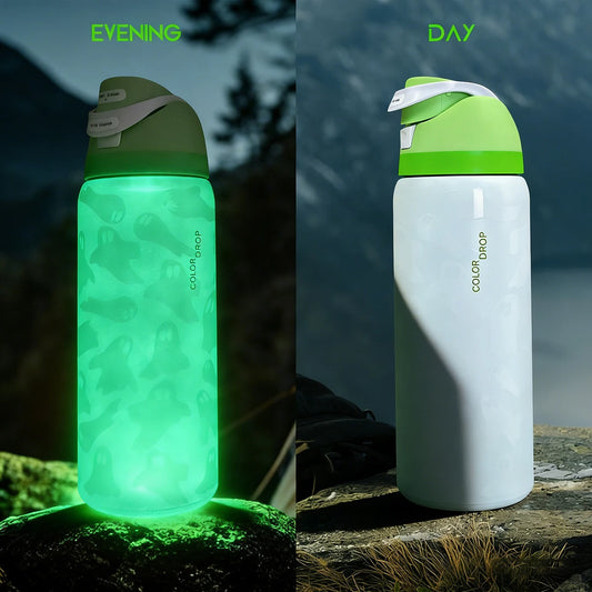 Owalaa nightlight ghost 32oz/945ml stainless steel insulated water bottle with straw,for daily sports outdoor,perfect gift