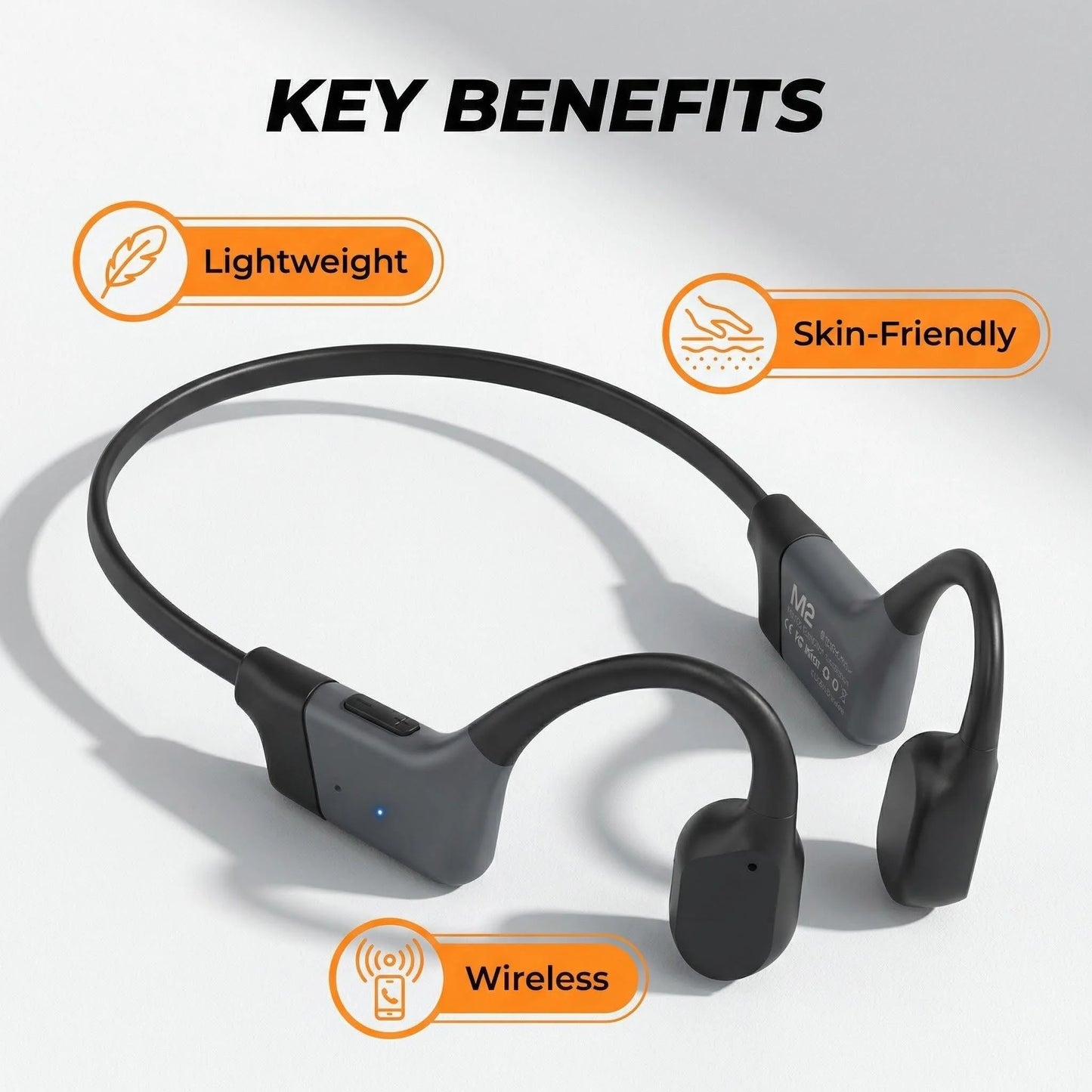Open Ear Bone Conduction Bluetooth Earphones With 20 Hour Battery