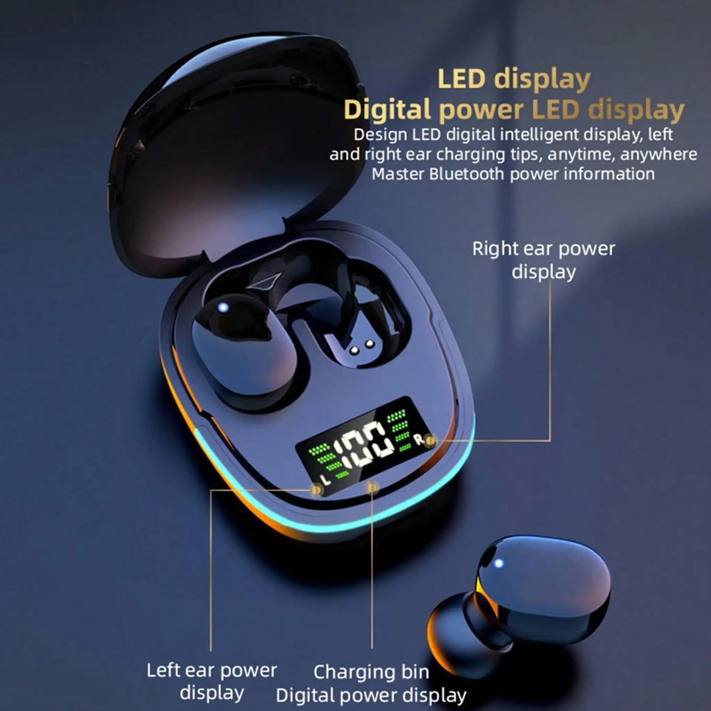 VIKEFON Wireless Gaming TWS Earbuds With LED Lights Low Latency