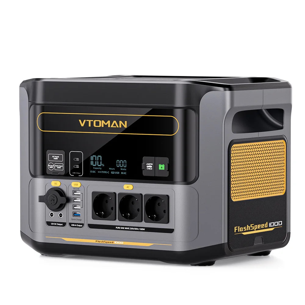 VTOMAN FlashSpeed 1000 Portable Power Station 2000W 828Wh LiFeP04 Battery Emergency Power For Outdoor Camping Tent Travel