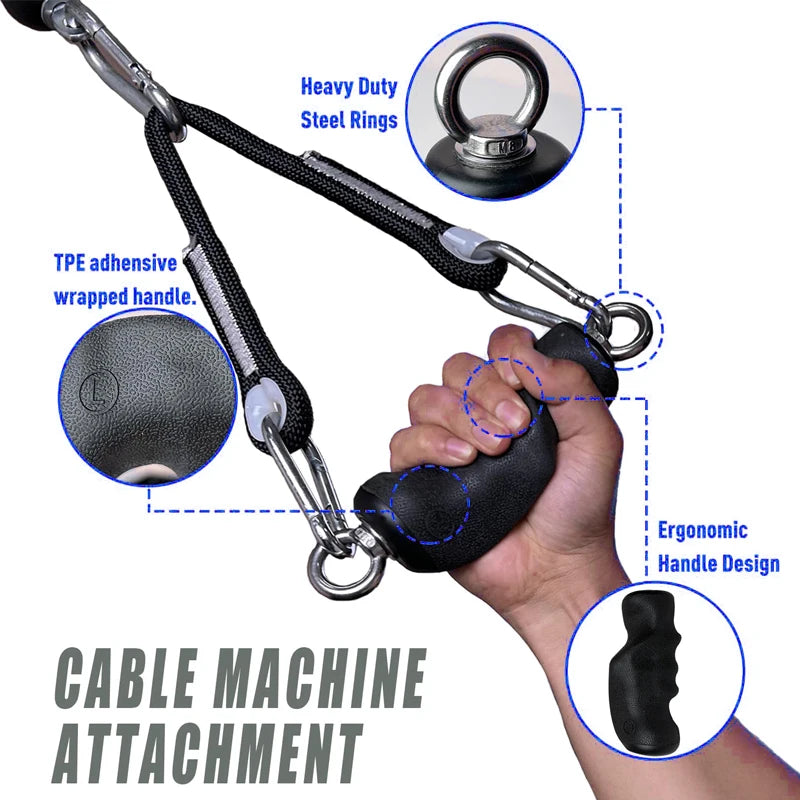 LAT Tricep Rope Pull Down Attachment For Home Gym Workout