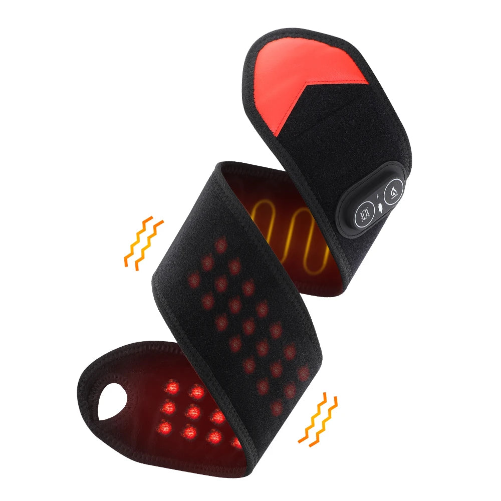 36pcs LED Beads 660&850nm Red Light Vibration Heating Wrap Versatile Heating Pad Wrap for Knee, Elbow, Wrist, Ankle, Body