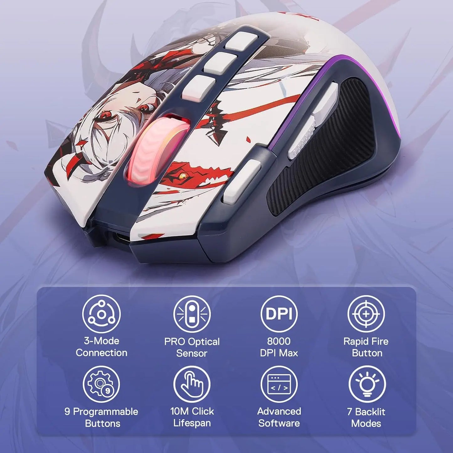 Redragon M612AK Pro RGB Gaming Mouse 8000 DPI Wired