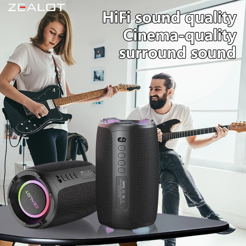 ZEALOT S61 Bluetooth Speaker IPX6 Waterproof Outdoor Bass 10W