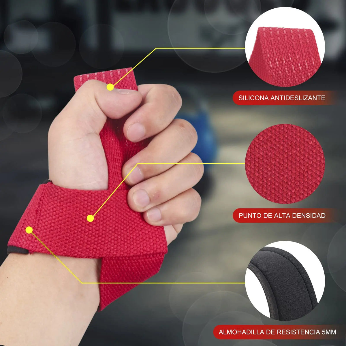 GOUNOD Weightlifting Wrist Straps Adjustable Non Slip Gym Grip Band
