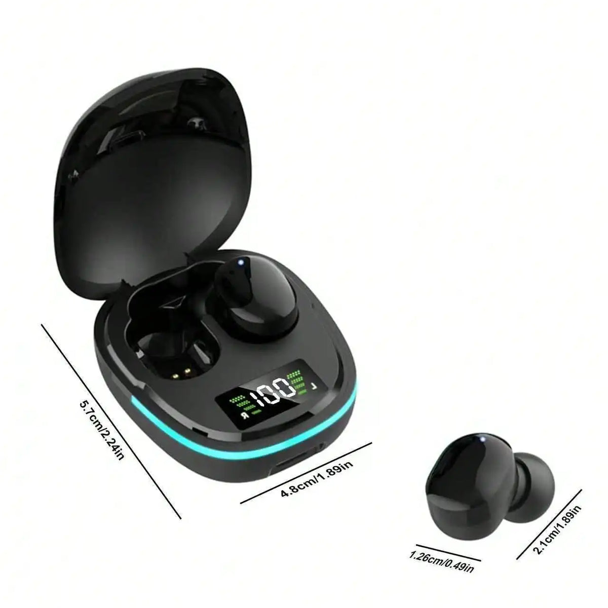 VIKEFON Wireless Gaming TWS Earbuds With LED Lights Low Latency
