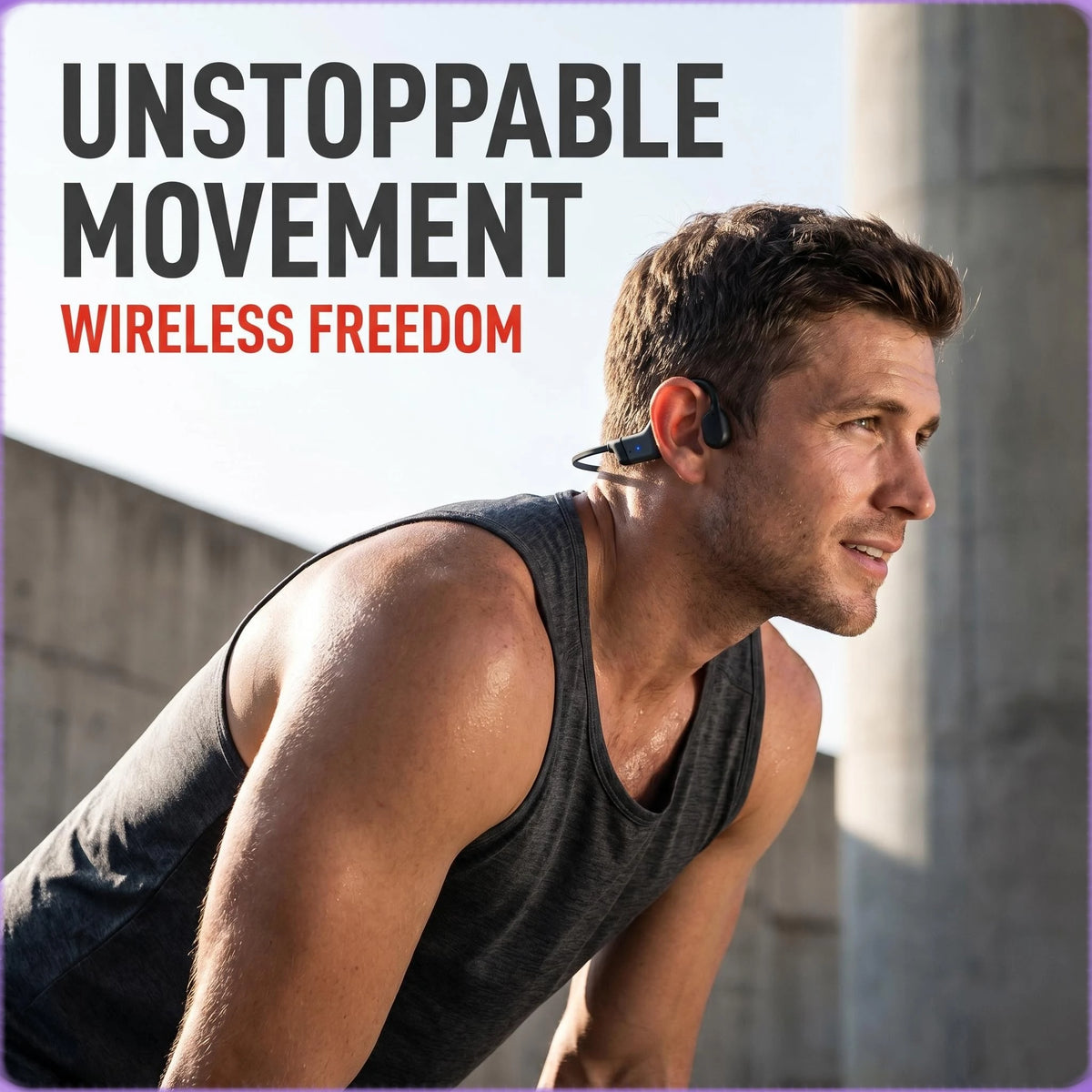 Open Ear Bone Conduction Bluetooth Earphones With 20 Hour Battery