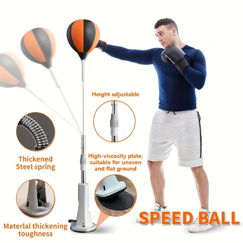 Indoor Reaction Punching Ball for Boxing Training with Strong Suction Cup All-terrain Bases Adjustable Speed Ball Adult Youth