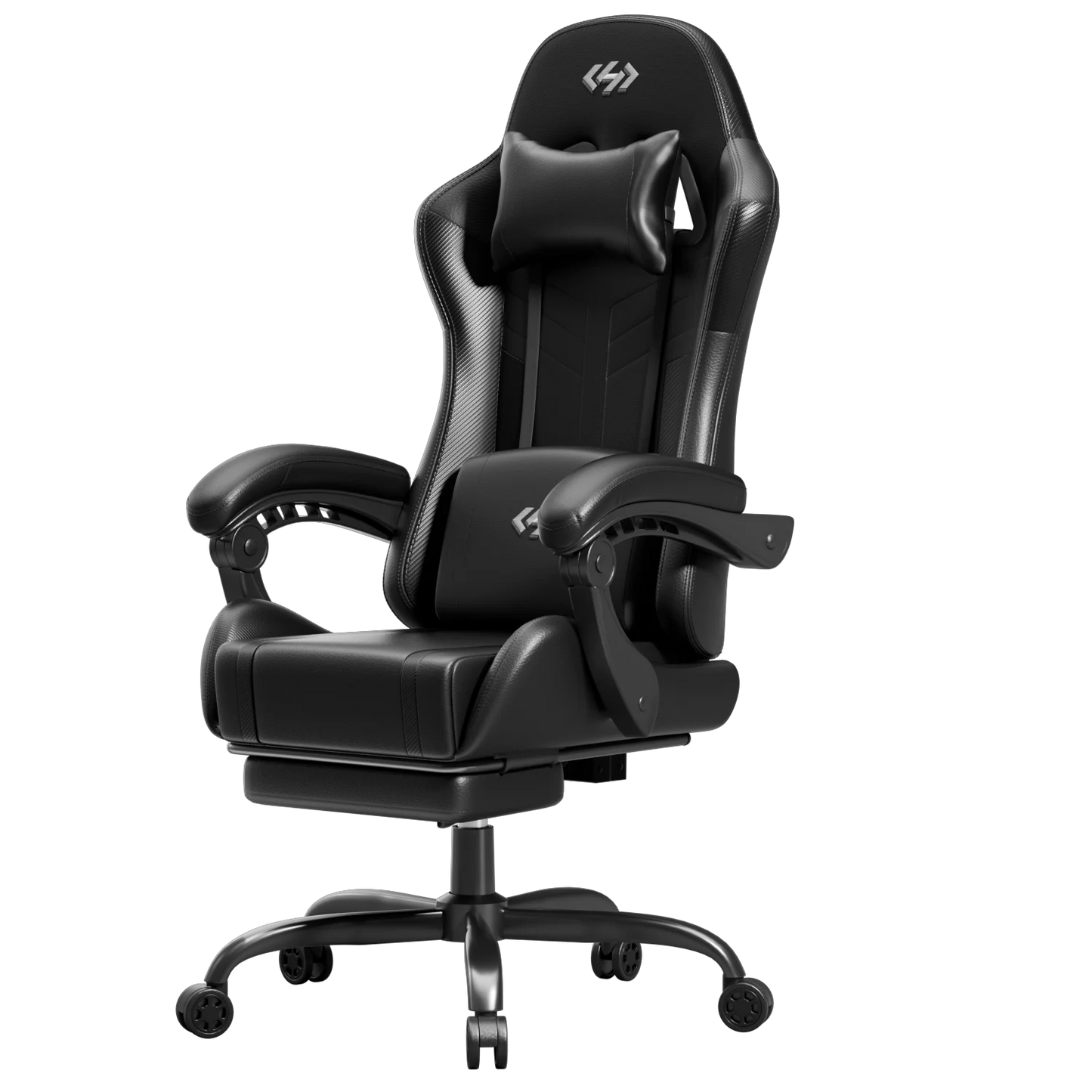 FRODROVIA Ergonomic Gaming Chair With Lumbar Massage And Retractable Footrest