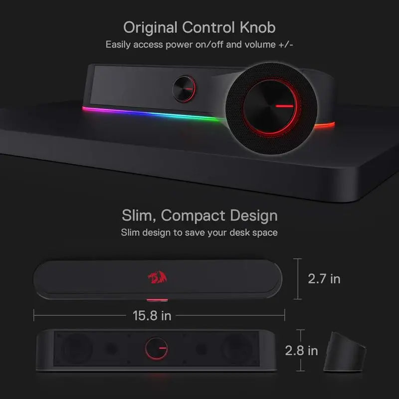 Redragon GS560 Adiemus RGB USB Desktop Soundbar 2.0 Channel