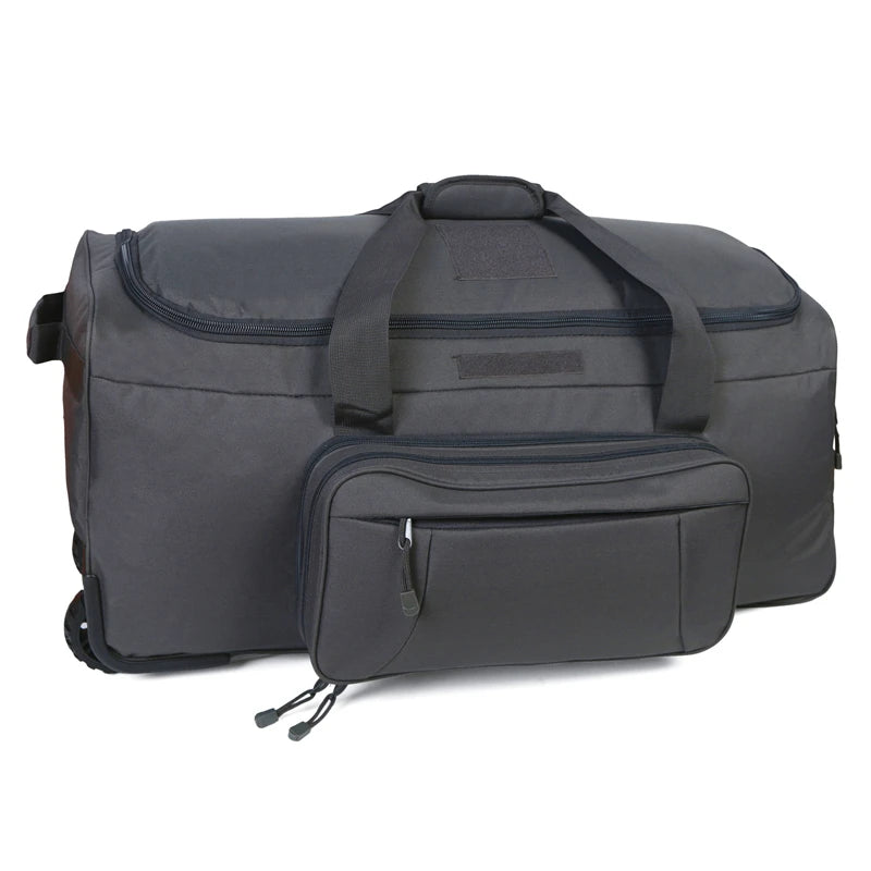 LQARMY 124L Large Capacity Outdoor Travel Bag Waterproof Trolley Case